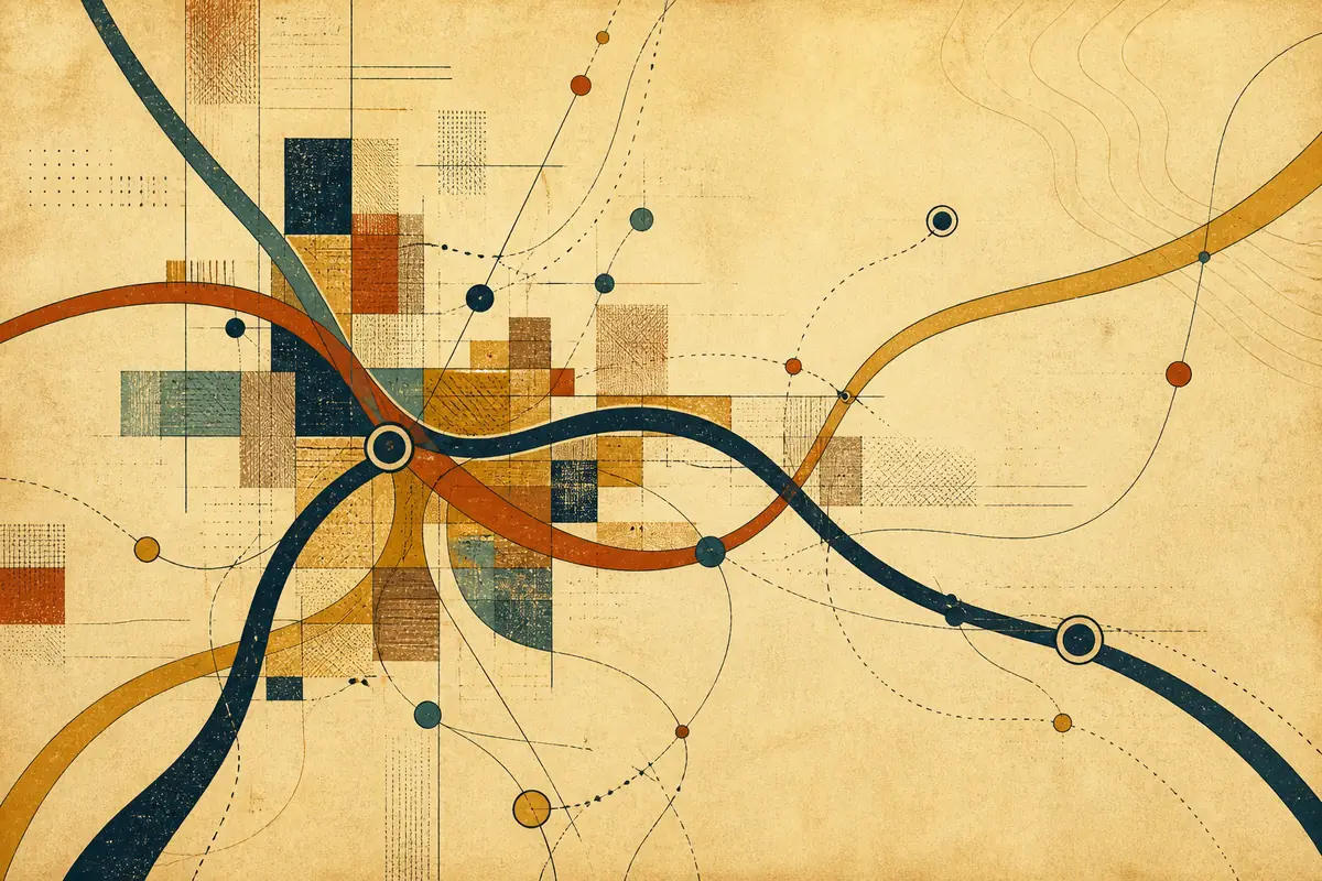 Abstract illustrated map composition for Bangor, United Kingdom