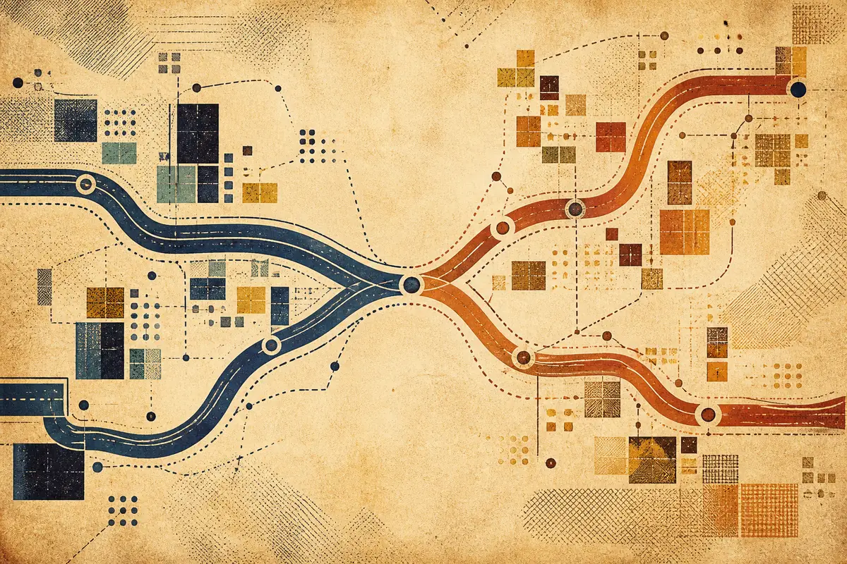Abstract illustrated map composition for Barri, United Kingdom
