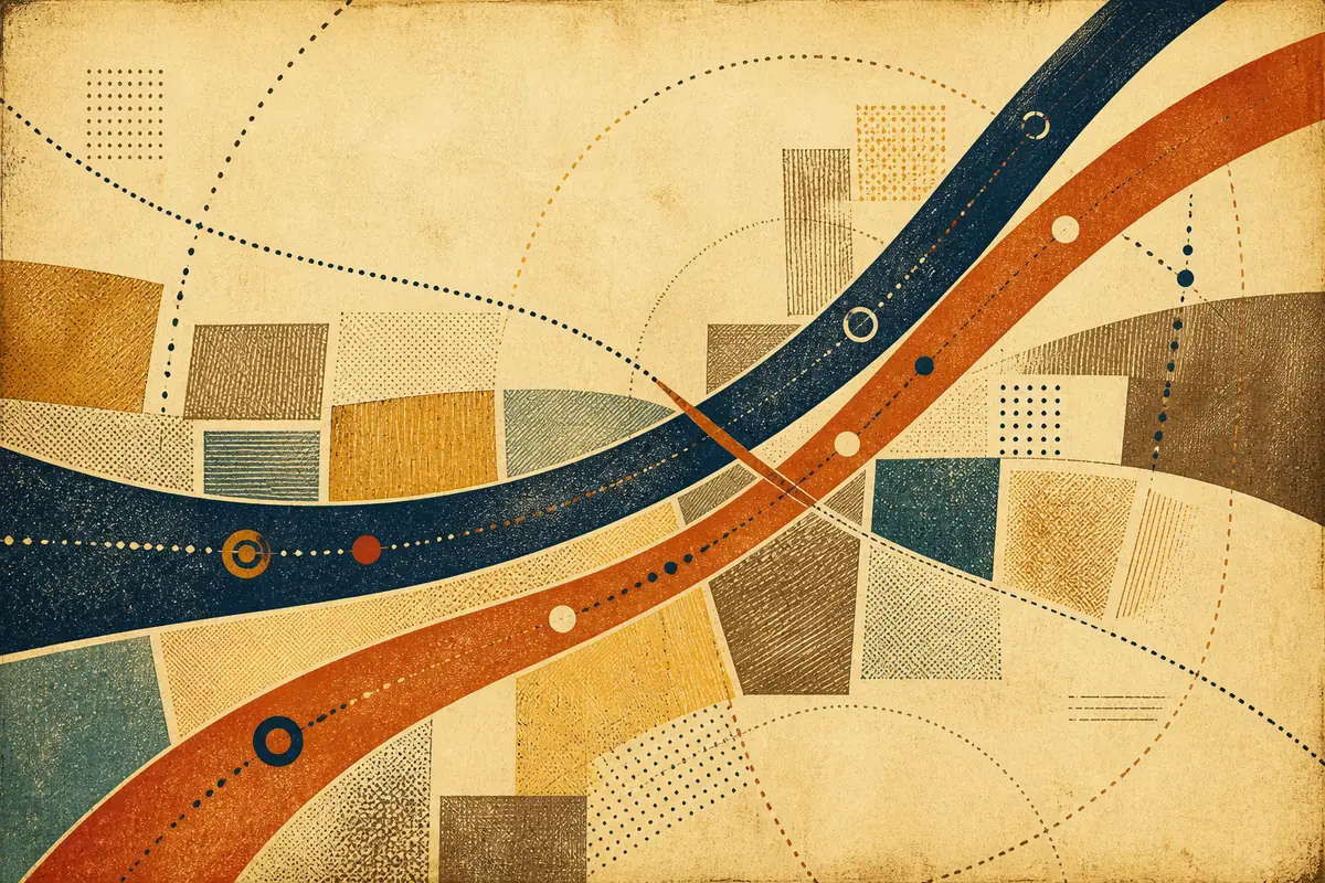 Abstract illustrated map composition for Barrow in Furness, United Kingdom