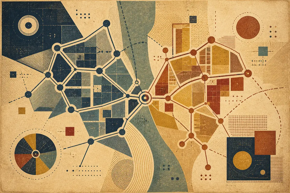 Abstract illustrated map composition for Bearsden, United Kingdom