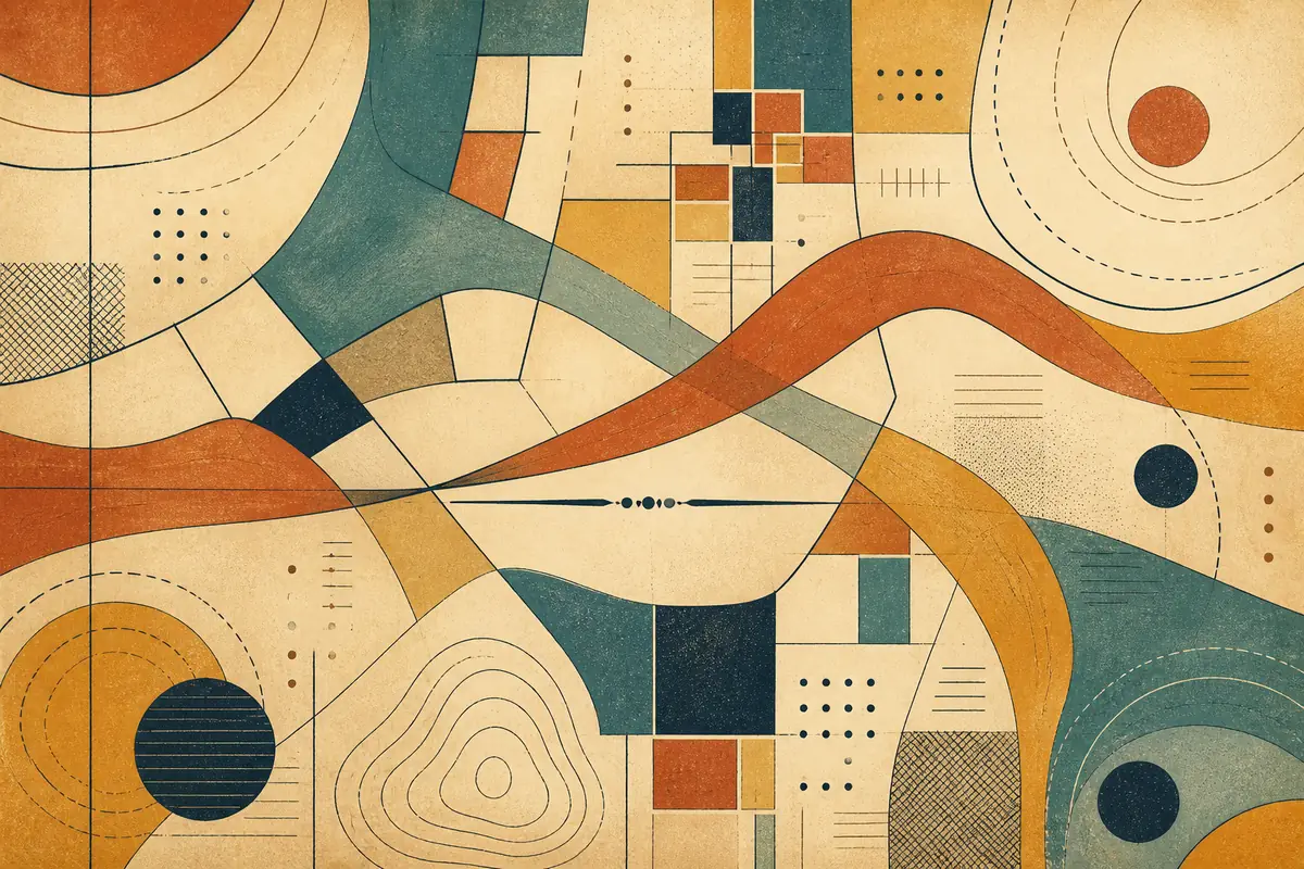 Abstract illustrated map composition for Bebington, United Kingdom