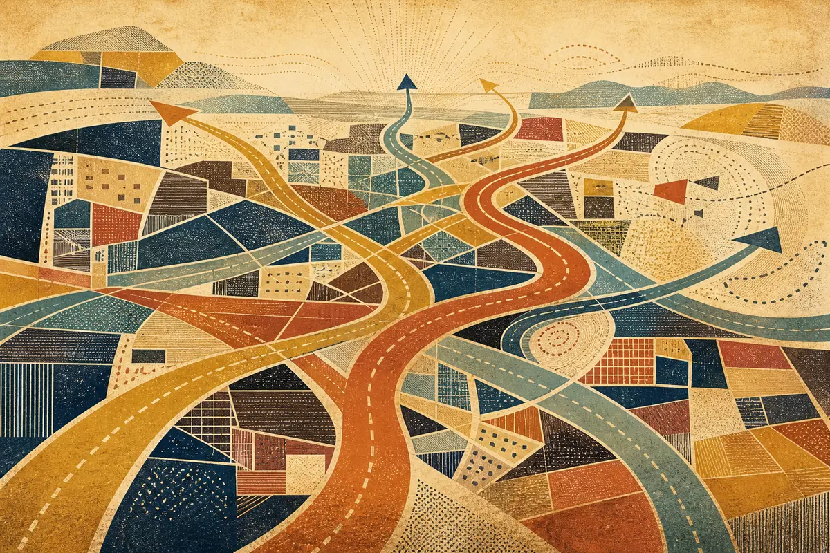 Abstract illustrated map composition for Bloxwich, United Kingdom