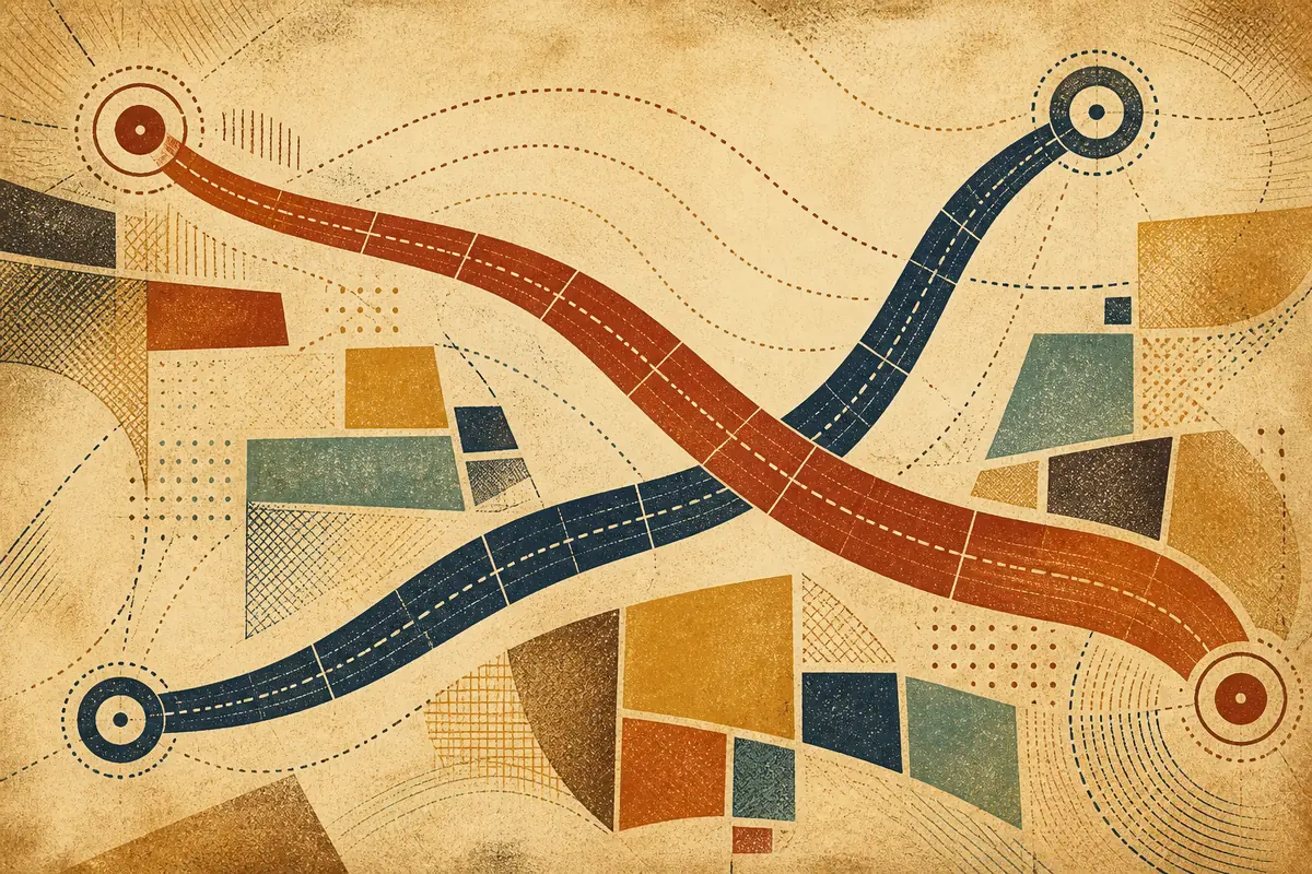 Abstract illustrated map composition for Bootle, United Kingdom