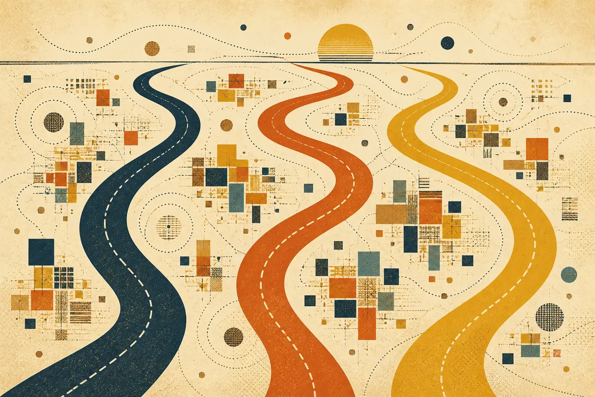 Abstract illustrated map composition for Borehamwood, United Kingdom