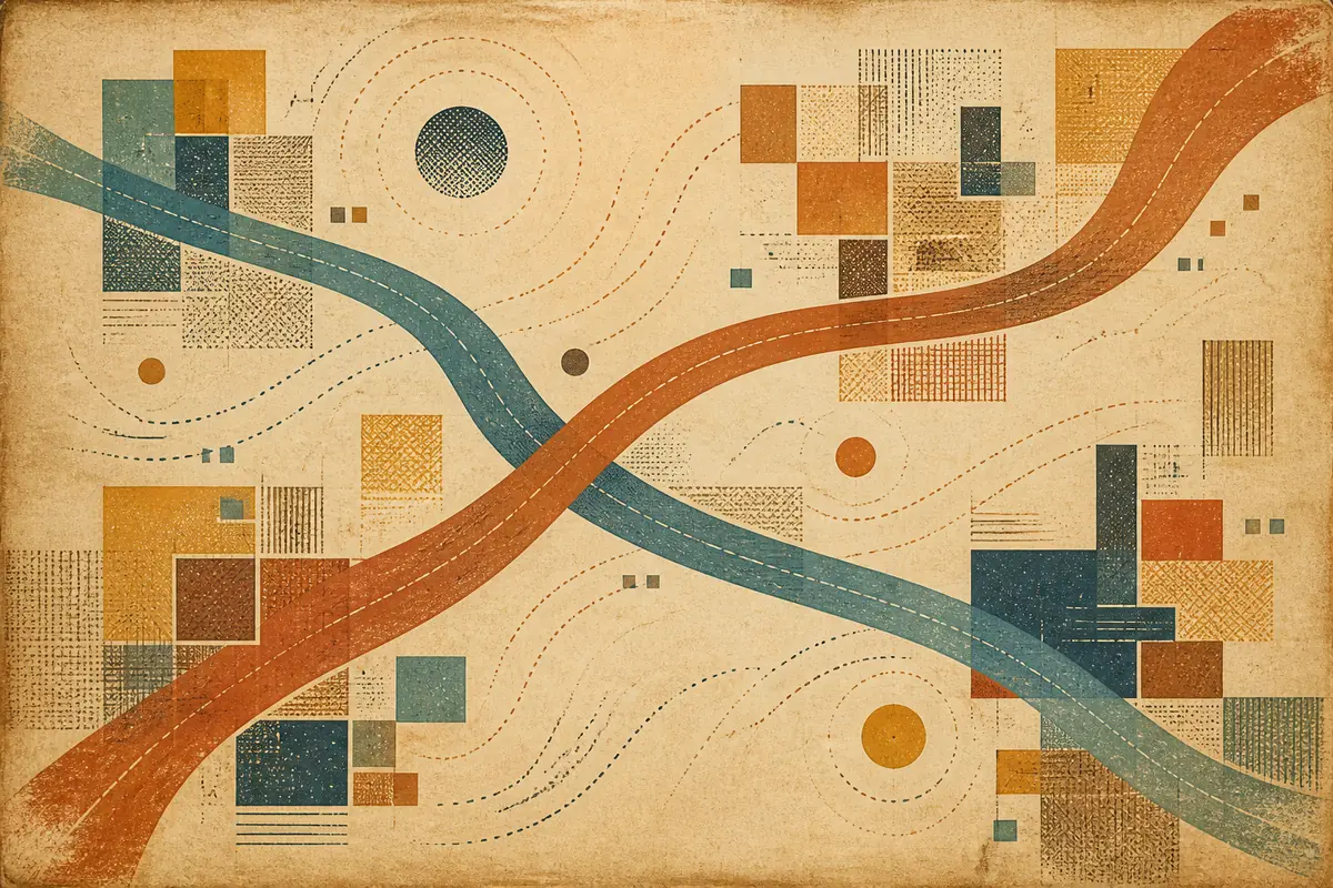 Abstract illustrated map composition for Bracknell, United Kingdom
