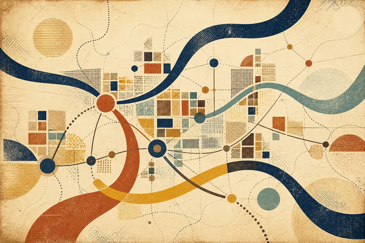 Abstract illustrated map composition for Braintree, United Kingdom