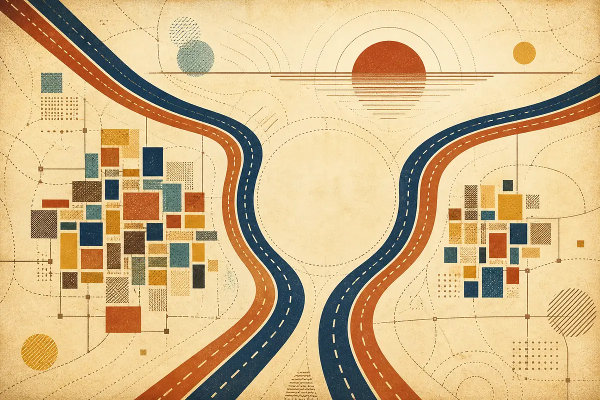 Abstract illustrated map composition for Bridlington, United Kingdom