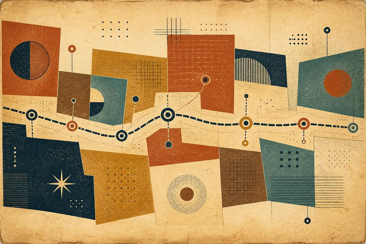 Abstract illustrated map composition for Brighouse, United Kingdom