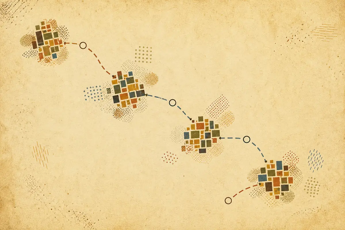 Abstract illustrated map composition for Burnley, United Kingdom
