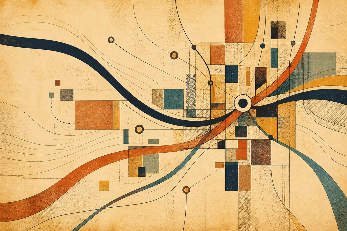 Abstract illustrated map composition for Cannock, United Kingdom