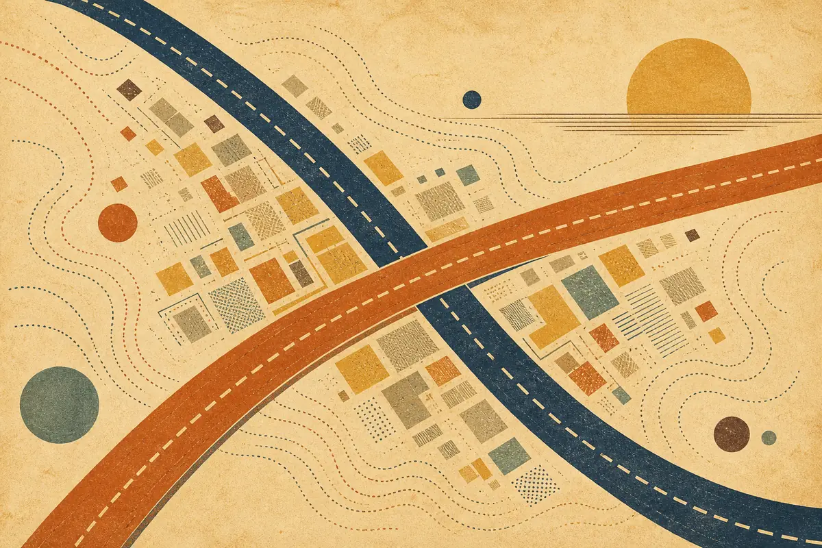 Abstract illustrated map composition for Catford, United Kingdom