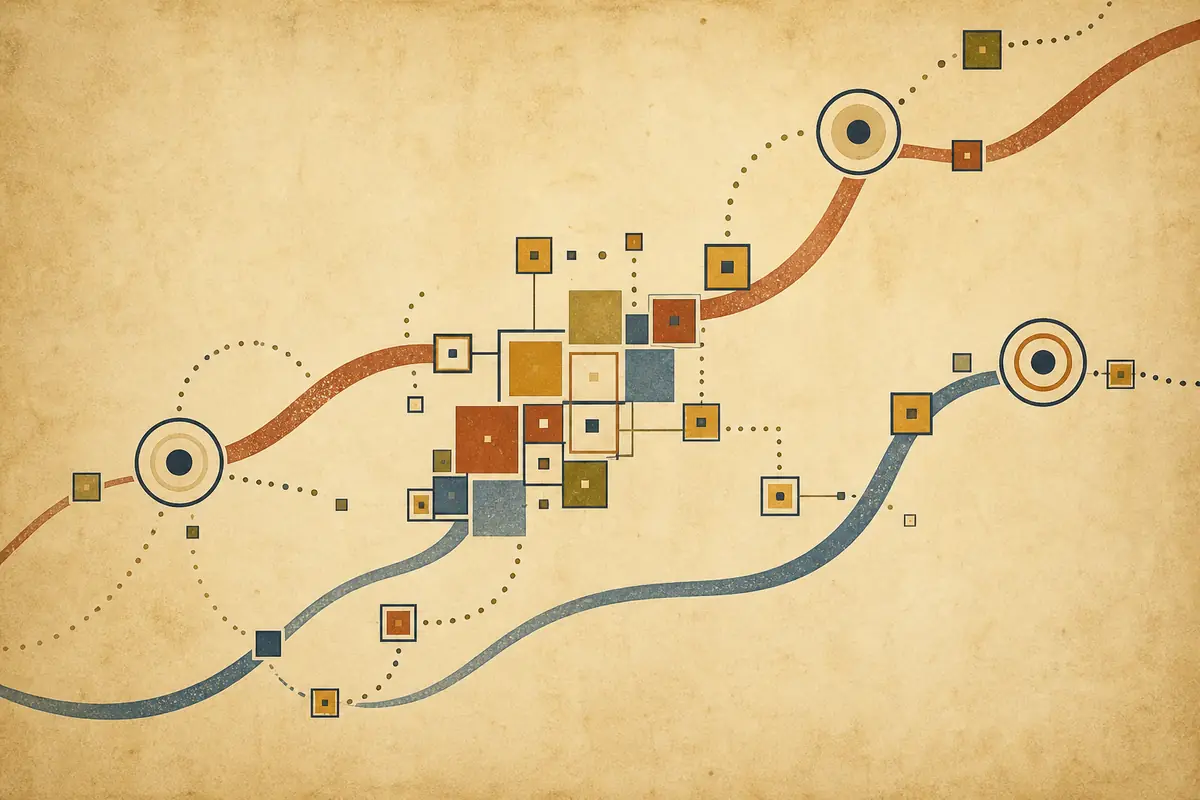 Abstract illustrated map composition for Chelmsford, United Kingdom