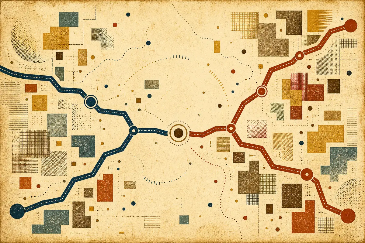Abstract illustrated map composition for Cheshunt, United Kingdom