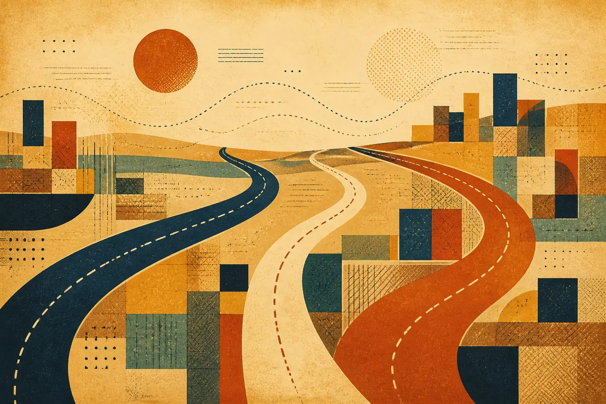 Abstract illustrated map composition for Chichester, United Kingdom