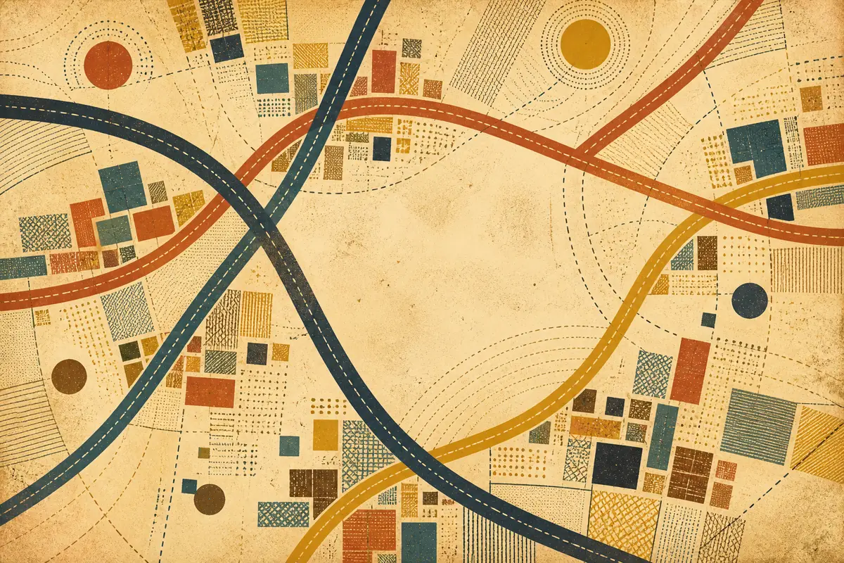 Abstract illustrated map composition for Chorley, United Kingdom