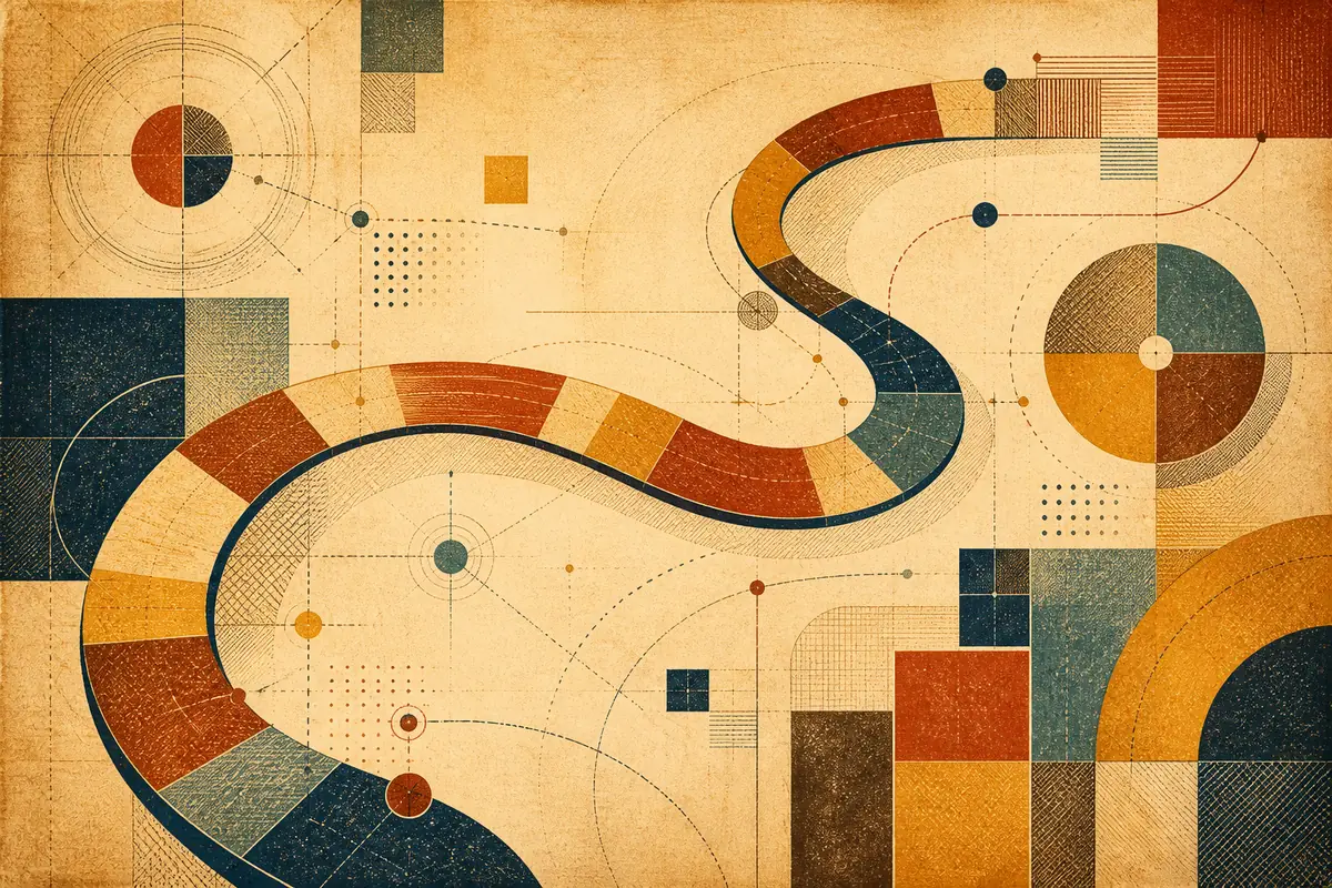 Abstract illustrated map composition for Cleethorpes, United Kingdom