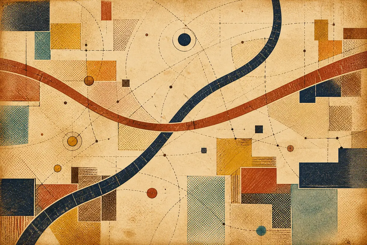 Abstract illustrated map composition for Coatbridge, United Kingdom