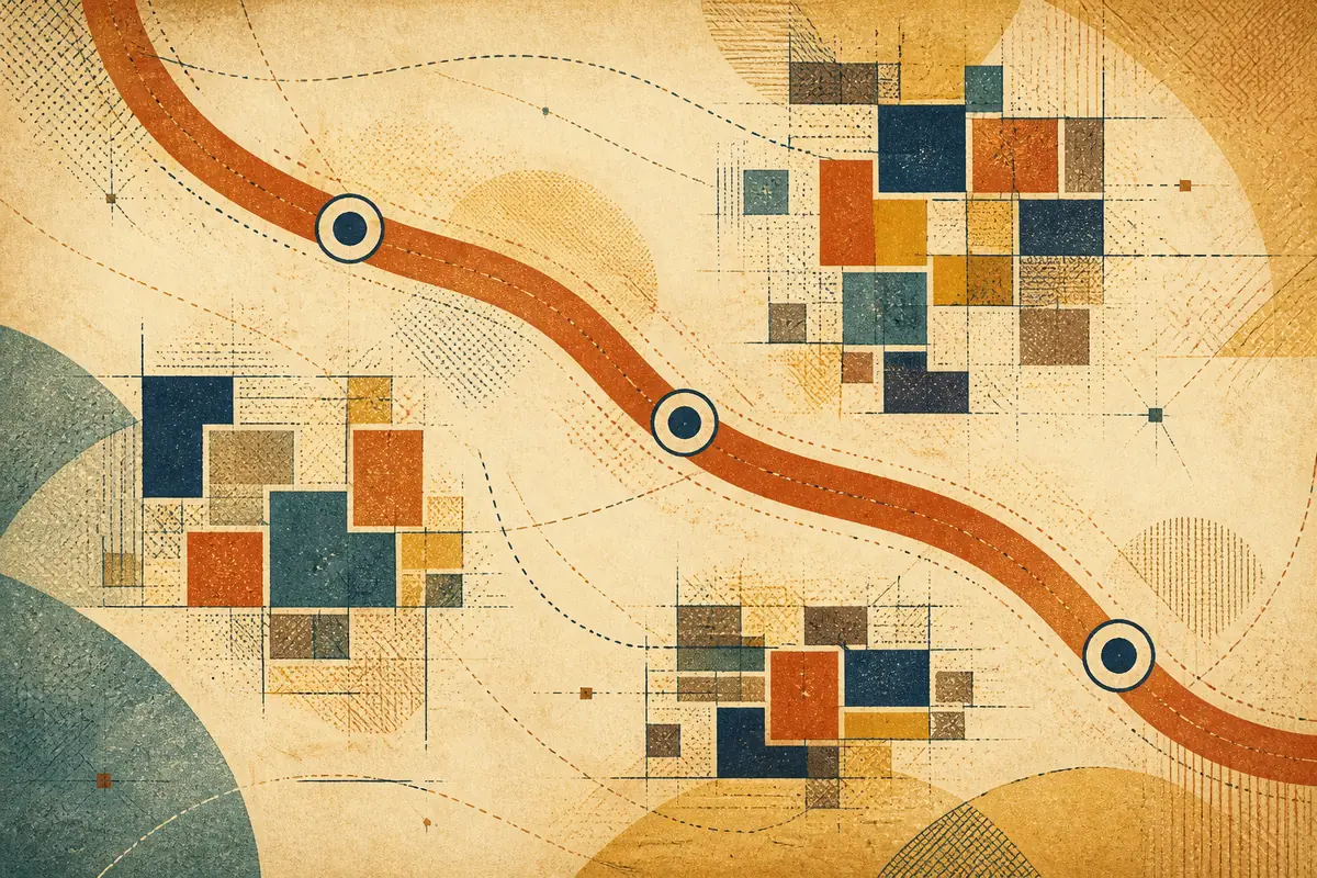 Abstract illustrated map composition for Dartford, United Kingdom