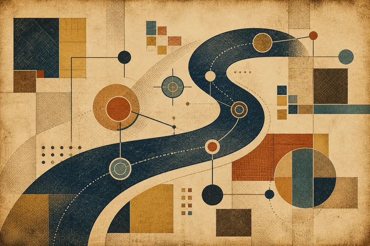 Abstract illustrated map composition for Droitwich, United Kingdom