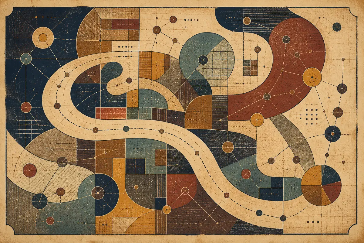 Abstract illustrated map composition for Ecclesfield, United Kingdom