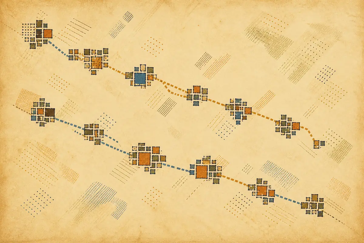 Abstract illustrated map composition for Edmonton, United Kingdom