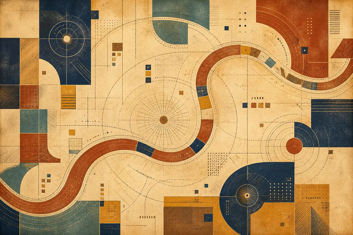 Abstract illustrated map composition for Eltham, United Kingdom