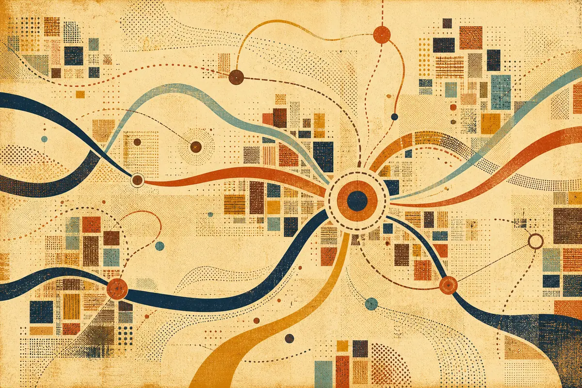 Abstract illustrated map composition for Erith, United Kingdom