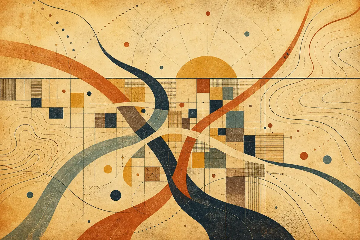 Abstract illustrated map composition for Finchley, United Kingdom