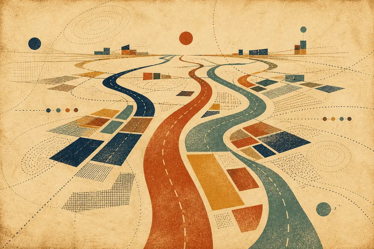 Abstract illustrated map composition for Fulwood, United Kingdom