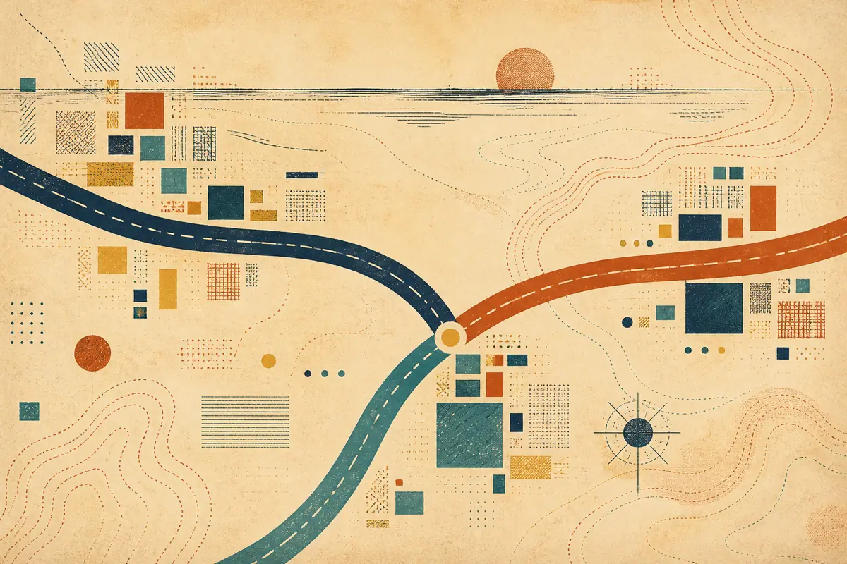 Abstract illustrated map composition for Garston, United Kingdom