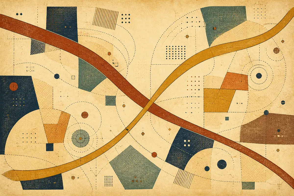 Abstract illustrated map composition for Grantham, United Kingdom