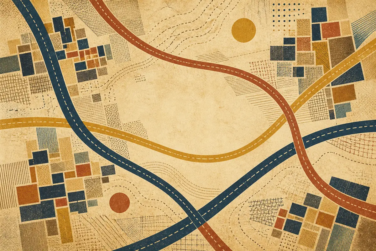 Abstract illustrated map composition for Greenock, United Kingdom