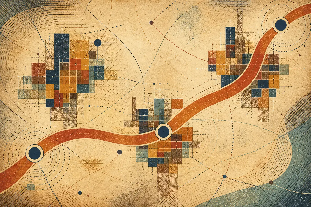 Abstract illustrated map composition for Halesowen, United Kingdom
