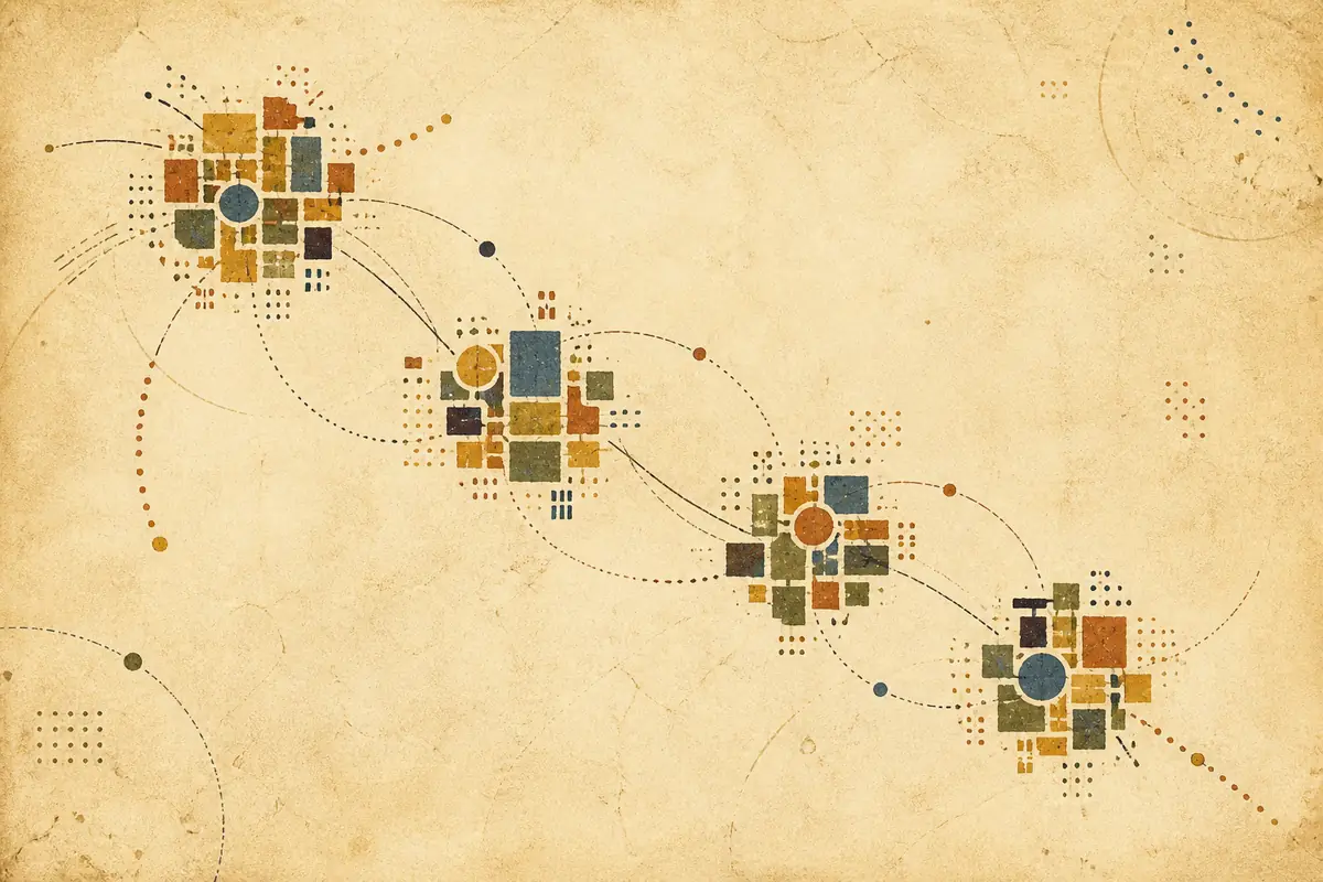 Abstract illustrated map composition for Halifax, United Kingdom