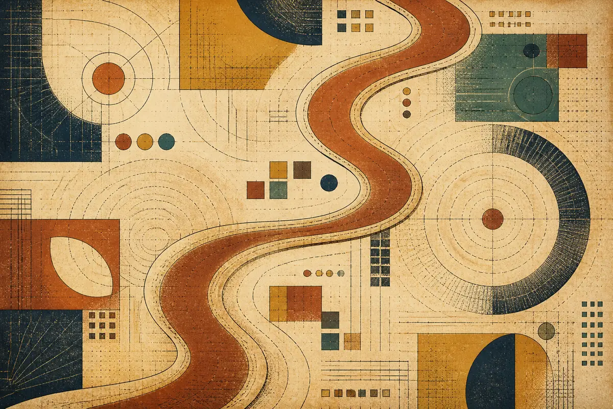 Abstract illustrated map composition for Hampstead, United Kingdom