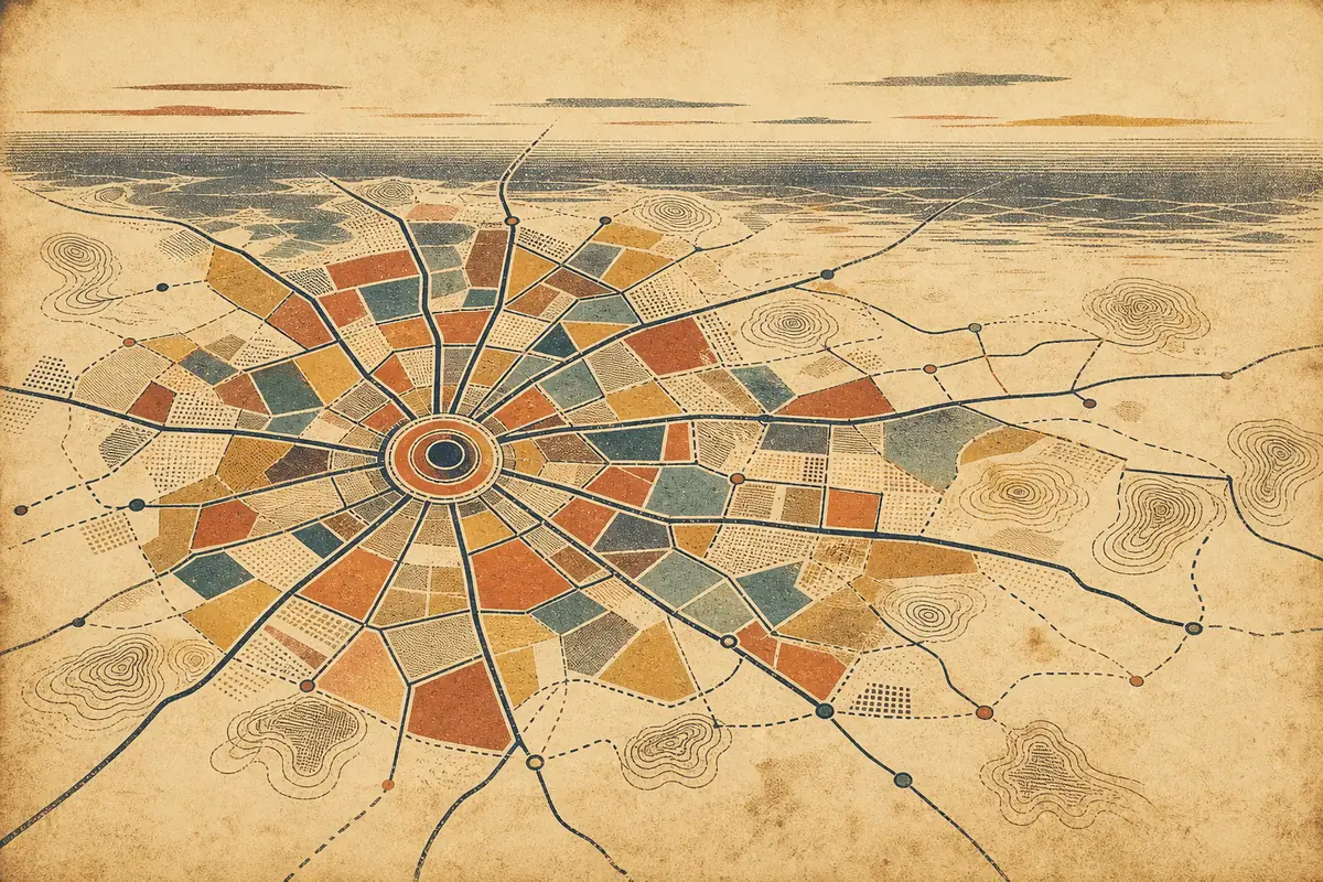 Abstract illustrated map composition for Haringey, United Kingdom