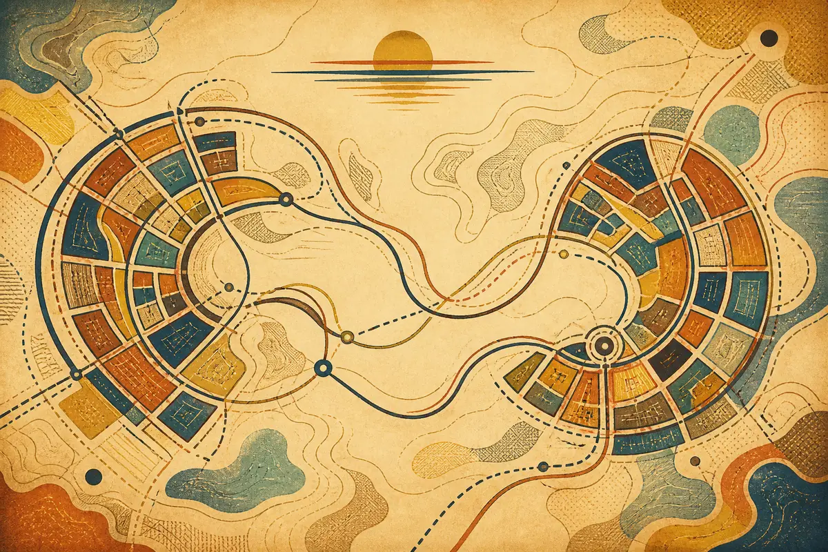 Abstract illustrated map composition for Harringay, United Kingdom