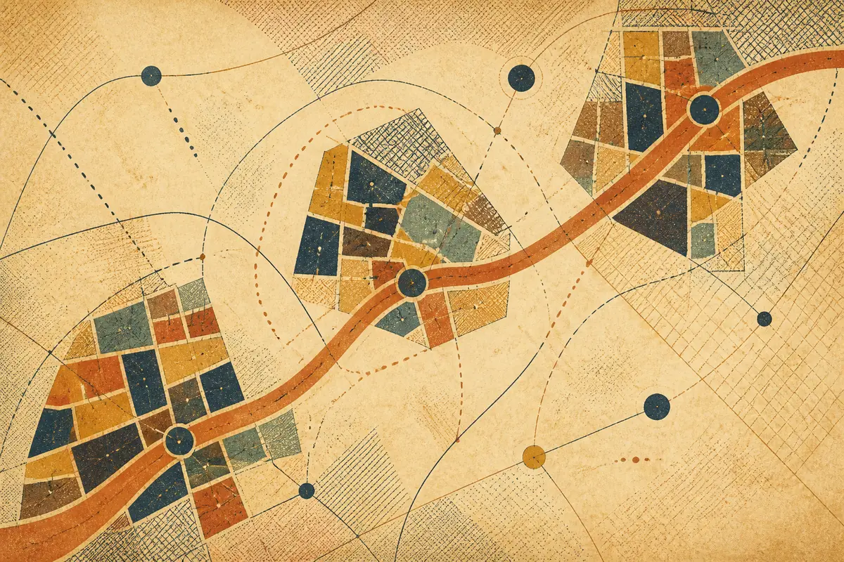 Abstract illustrated map composition for Havant, United Kingdom