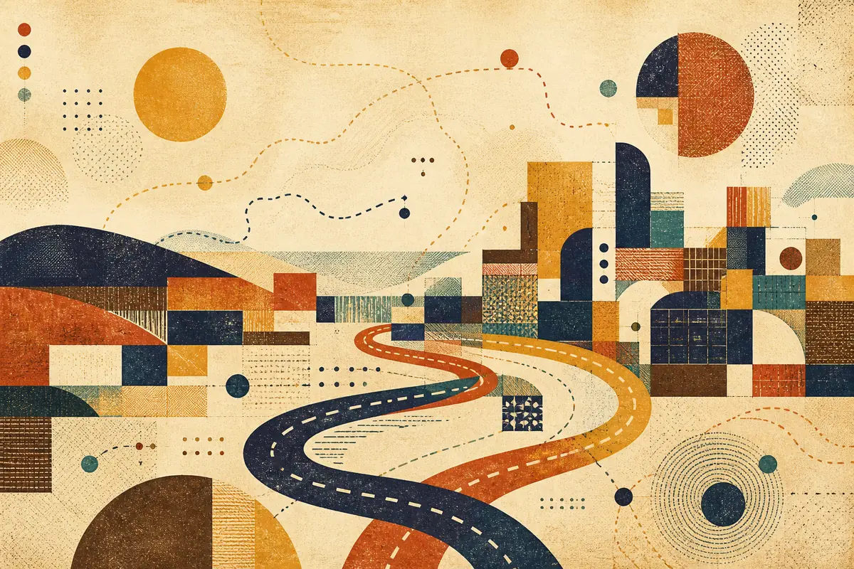 Abstract illustrated map composition for Haywards Heath, United Kingdom