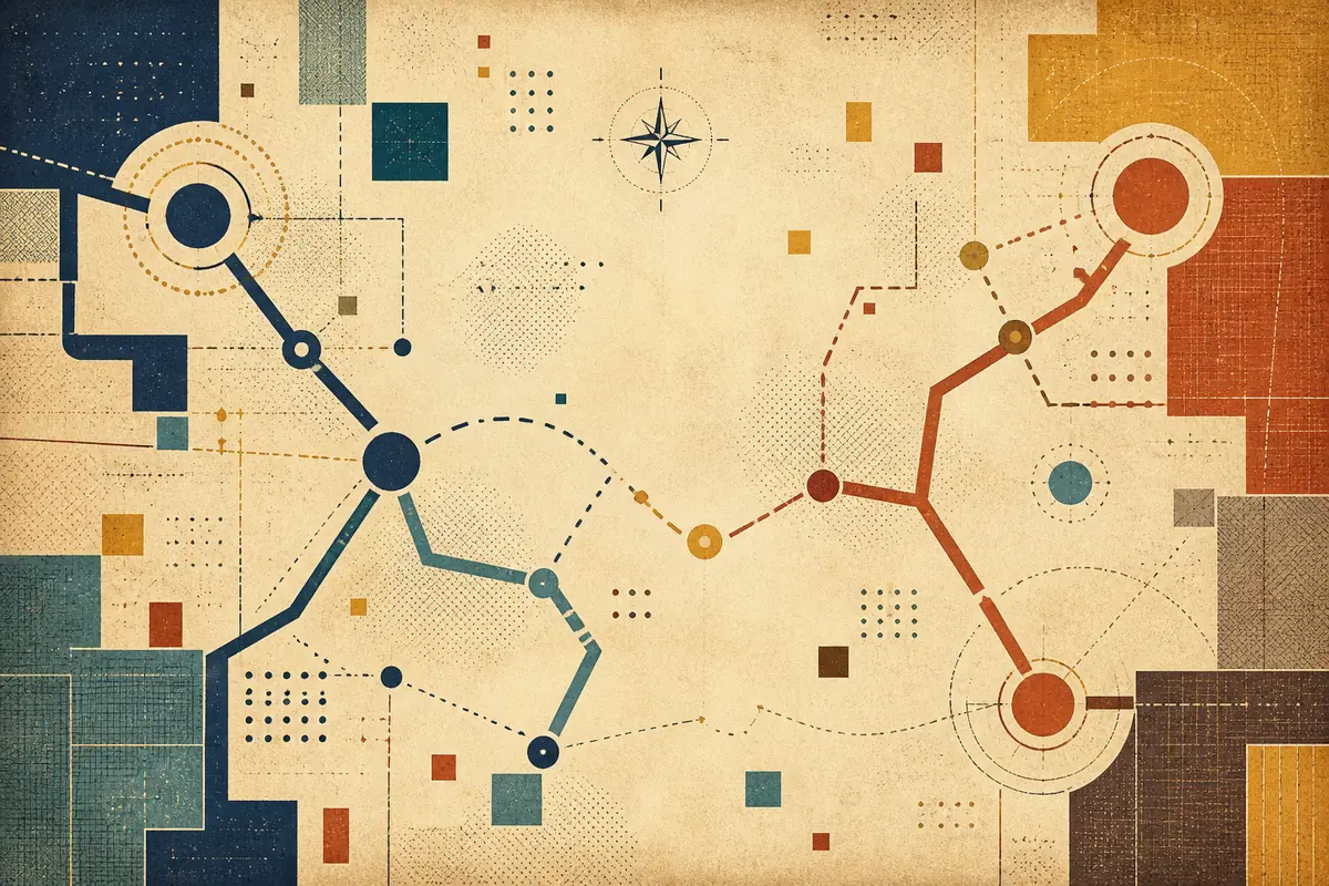 Abstract illustrated map composition for Hendon, United Kingdom