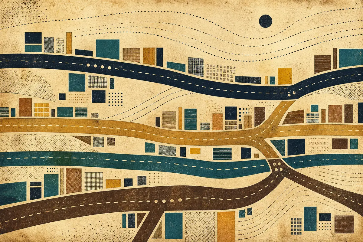 Abstract illustrated map composition for Herne Bay, United Kingdom