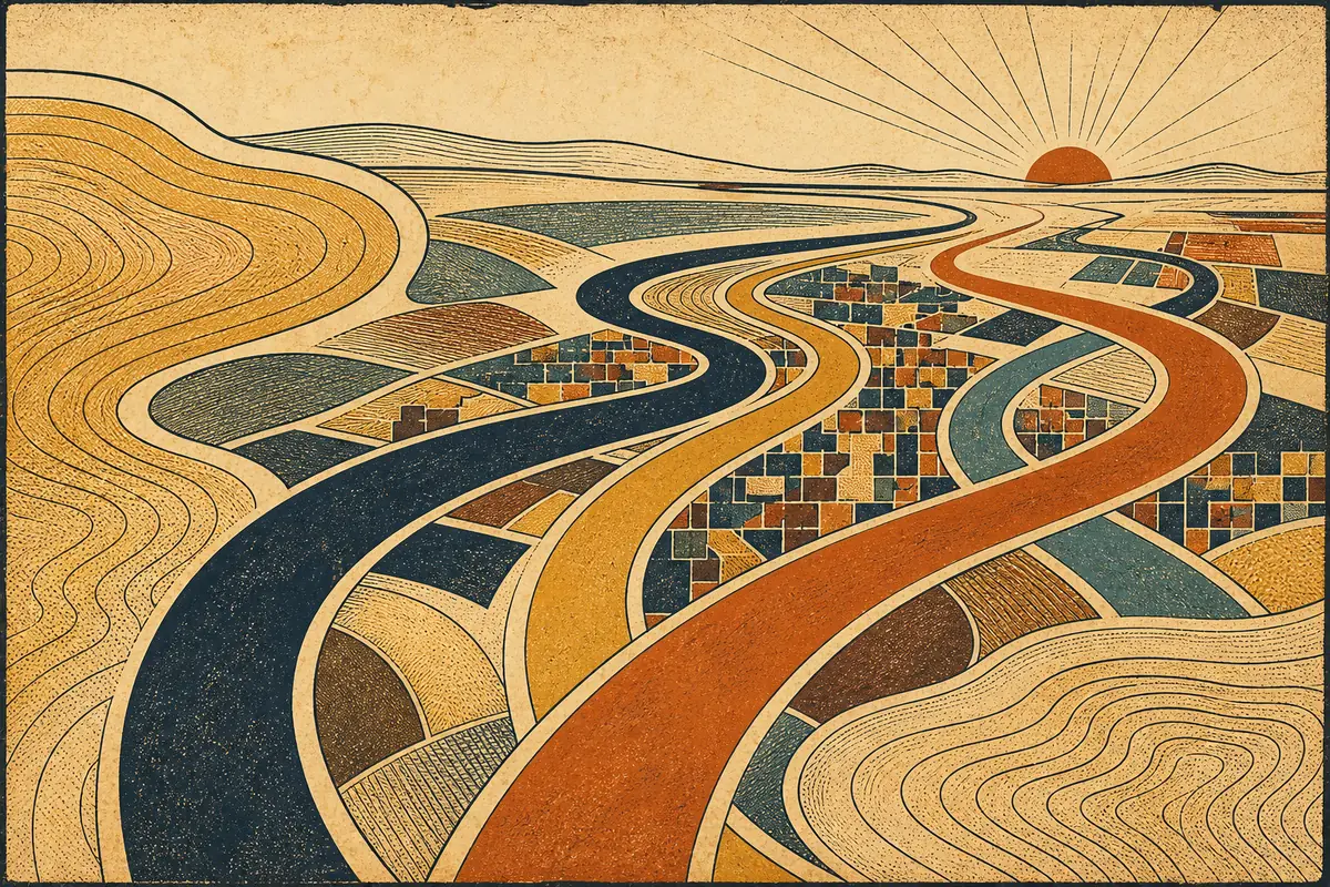 Abstract illustrated map composition for High Wycombe, United Kingdom