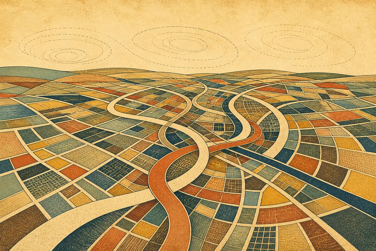 Abstract illustrated map composition for Hove, United Kingdom