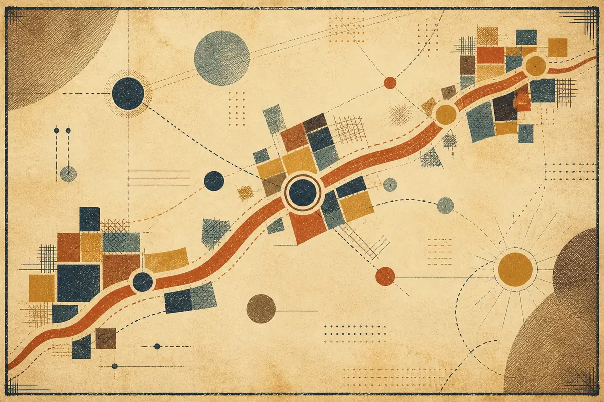 Abstract illustrated map composition for Hyde, United Kingdom