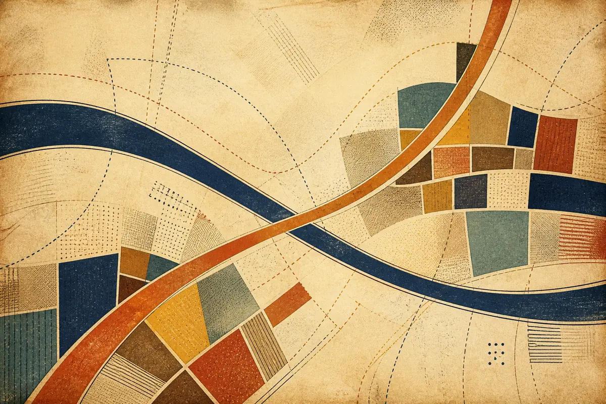 Abstract illustrated map composition for Ilkeston, United Kingdom