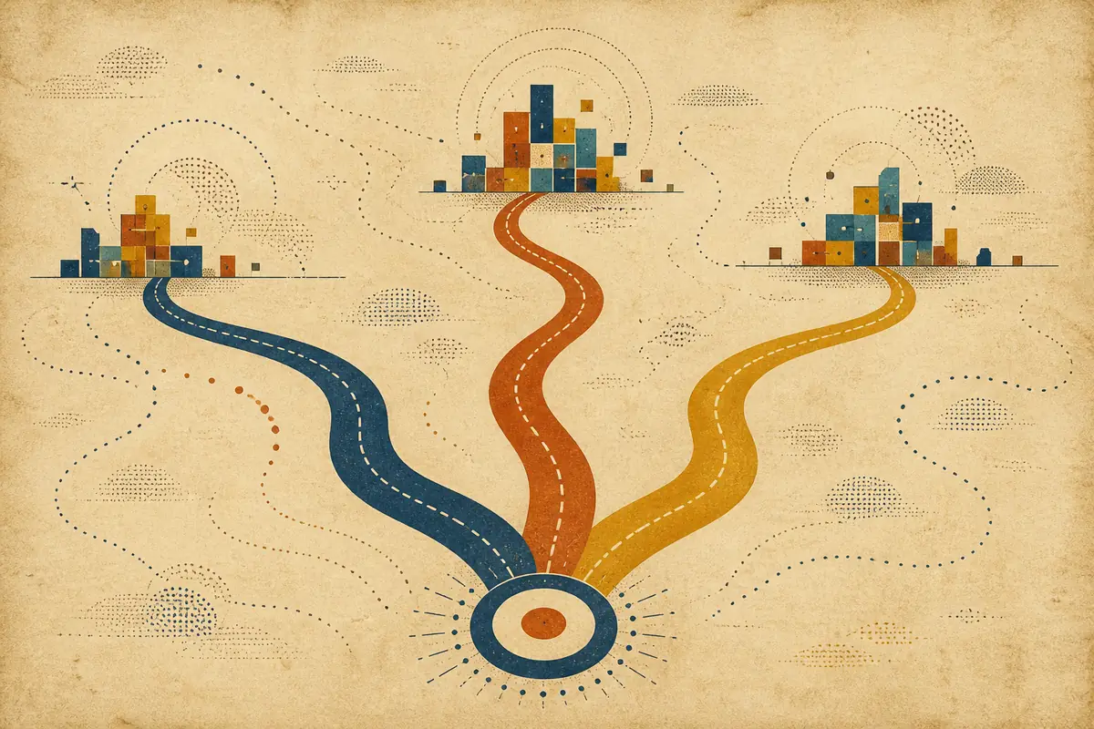 Abstract illustrated map composition for Inverness, United Kingdom