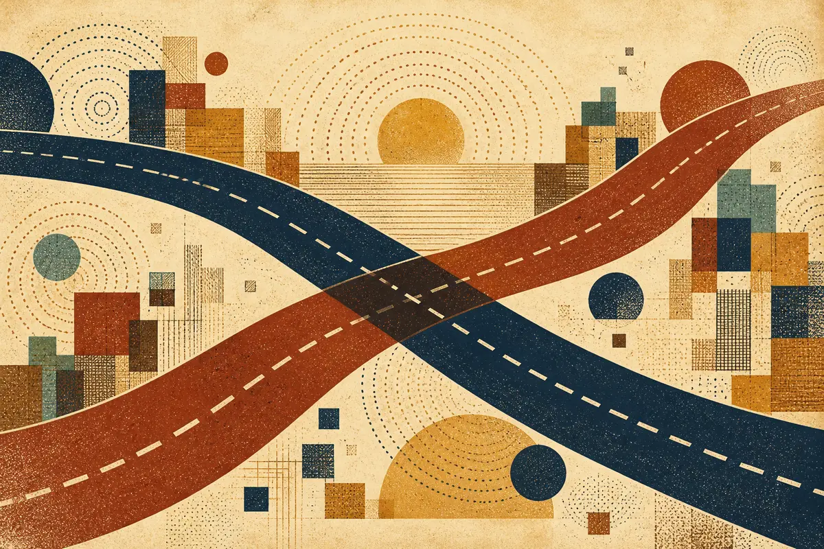 Abstract illustrated map composition for Kendal, United Kingdom