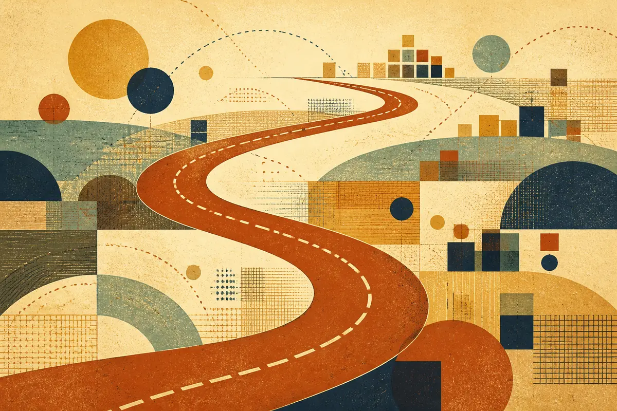 Abstract illustrated map composition for Kenton, United Kingdom