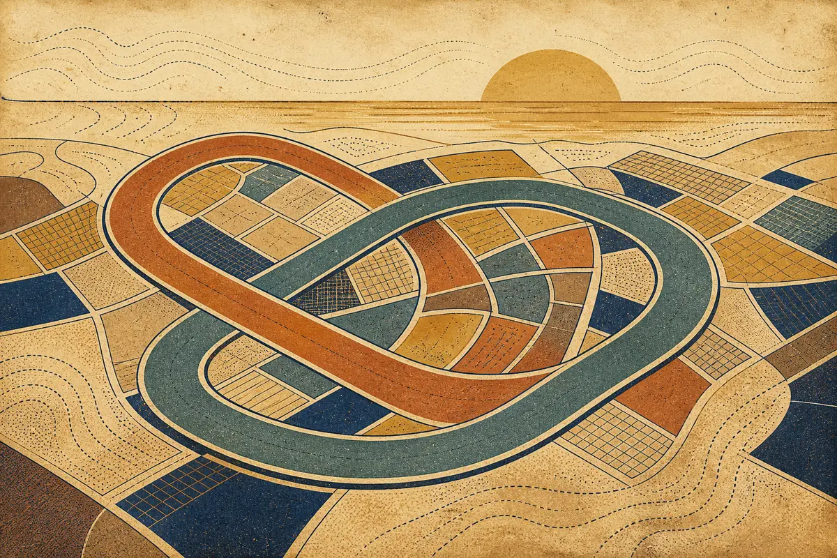 Abstract illustrated map composition for Lisburn, United Kingdom
