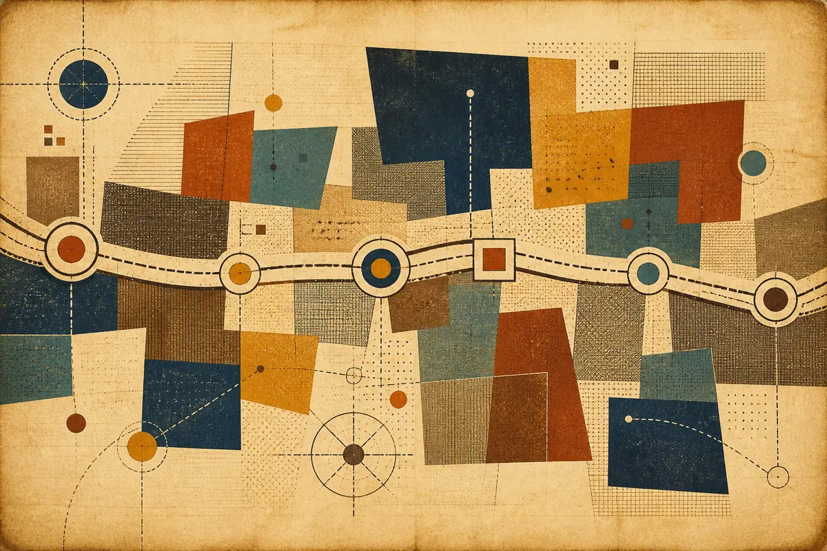 Abstract illustrated map composition for Littlehampton, United Kingdom